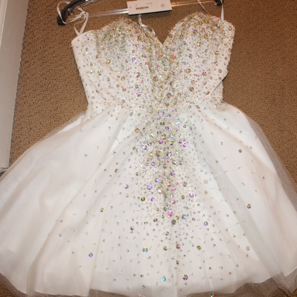 white dress sparkly